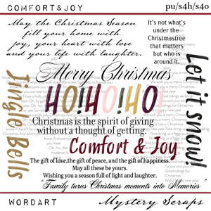 Comfort and Joy Wordart by Mystery Scraps