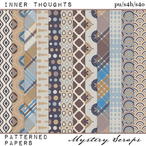 Inner Thoughts Patterned Papers by Mystery Scraps