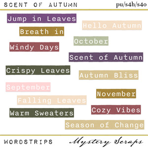 Scent of Autumn Wordstrips by Mystery Scraps