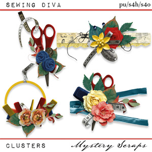 Sewing Diva Clusters by Mystery Scraps 