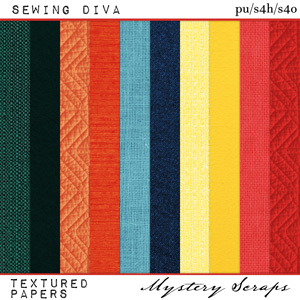 Sewing Diva Textured Papers by Mystery Scraps