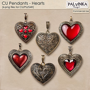 CU Pendants - Hearts