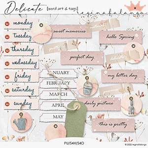 DELICATE WORD ART AND TAGS 