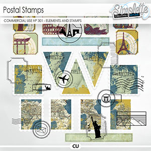 Postal Stamps (CU elements) 301 by Simplette