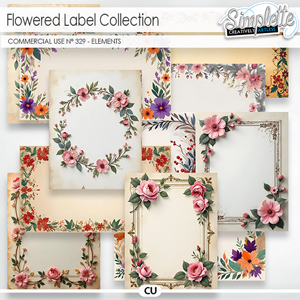 Flowered Label Collection (CU elements) 329 by Simplette