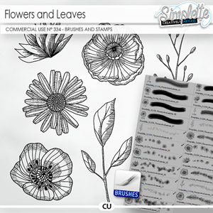 Flowers and Leaves (CU stamps and brushes) 334 by Simplette