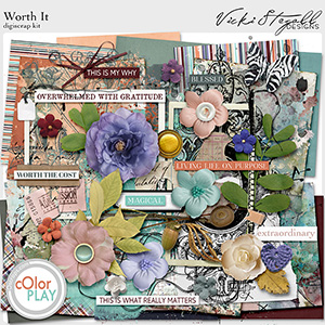 Worth It Digital Scrapbook Kit by Vicki Stegall