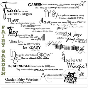 Garden Fairy Wordart and Brushes