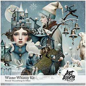 Winter Whimsy Digital Art Kit