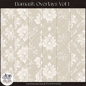 Damask Overlays Vol 01 by ADB Designs CU/PU