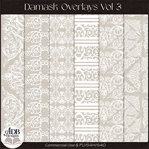 Damask Overlays Vol 03 by ADB Designs CU/PU