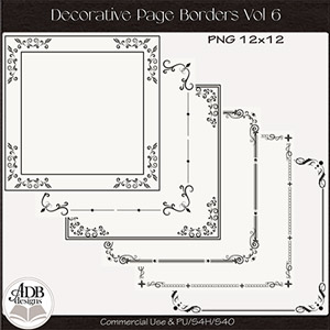 Decorative Page Borders Vol 06 by ADB Designs CU/PU