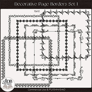 Heritage Resource Decorative Page Borders Set 1 by ADB Designs CU/PU