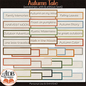 Autumn Tale Word Strips by ADB Designs