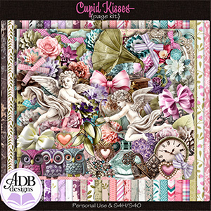 Cupid Kisses Page Kit by ADB Designs