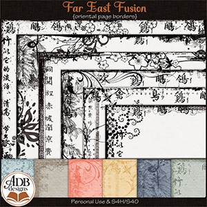 Far East Fusion Oriental Page Borders by ADB Designs