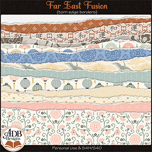 Far East Fusion Torn Edge Borders by ADB Designs