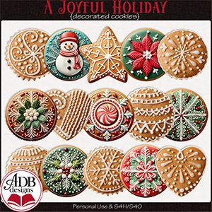 A Joyful Holiday Decorated Cookies by ADB Designs