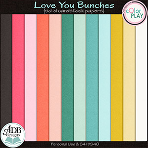 Love You Bunches Solid Papers by ADB Designs