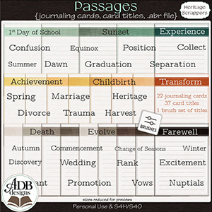 Passages Journal Cards and Titles by ADB Designs