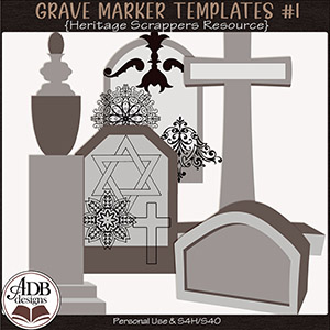 Heritage Resource Grave Markers Set 01 by ADB Designs