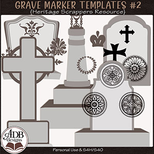 Heritage Resource Grave Markers Set 02 by ADB Designs