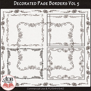 Heritage Resource Decorative Page Borders Vol 05 by ADB Designs CU/PU