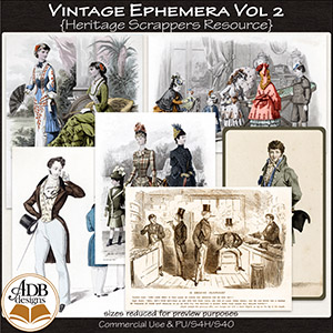 Heritage Resource Vintage Ephemera Vol 02 by ADB Designs CU/PU