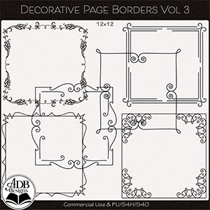 Heritage Resource Decorative Page Borders Vol 03 by ADB Designs CU/PU