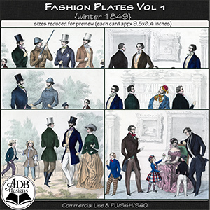 Heritage Resource Fashion Plates 01 Winter 1849 by ADB Designs CU/PU