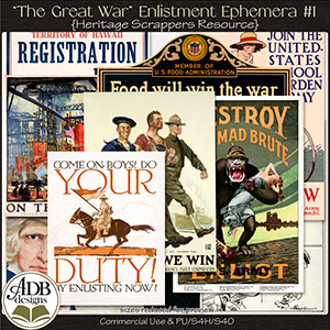 Heritage Resource Enlistment Ephemera Set 01 by ADB Designs CU/PU