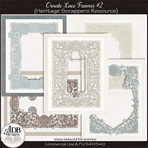 Heritage Resource Ornate Frames Set 2 by ADB Designs CU/PU