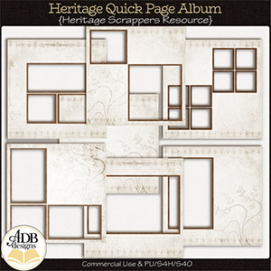 Heritage Resource Victorian Botanical Quick Page Album v2 by ADB Designs CU/PU