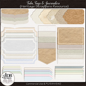 Heritage Resource Tabs, Tags & Journalers by ADB Designs CU/PU