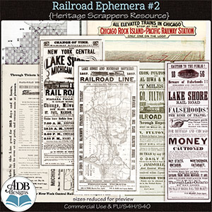 Heritage Resource Railroad Ephemera Vol 02 by ADB Designs CU/PU