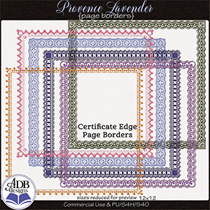 Provence Lavender Page Borders by ADB Designs CU/PU