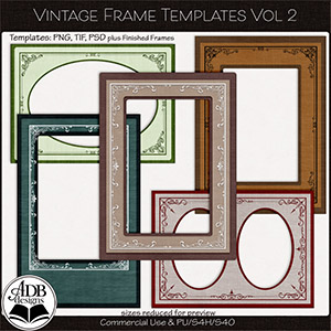 Heritage Resource Vintage Frame Templates Vol 02 by ADB Designs CU/PU