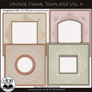 Heritage Resource Vintage Frame Templates Vol 04 by ADB Designs CU/PU