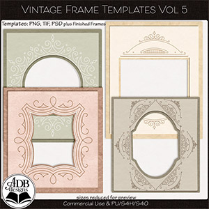 Heritage Resource Vintage Frame Templates Vol 05 by ADB Designs CU/PU