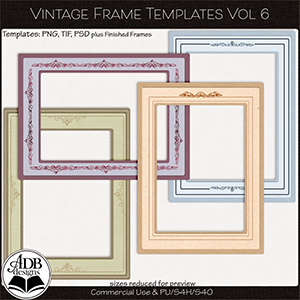 Heritage Resource Vintage Frame Templates Vol 06 by ADB Designs CU/PU