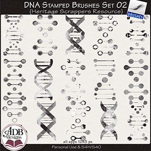 Heritage Resource DNA Stamped Brushes Set 02 by ADB Designs