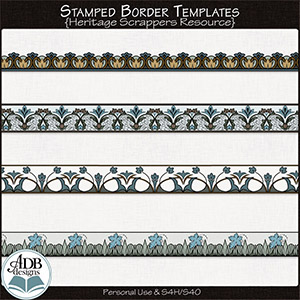 Heritage Resource Stamped Border Templates by ADB Designs CU//PU