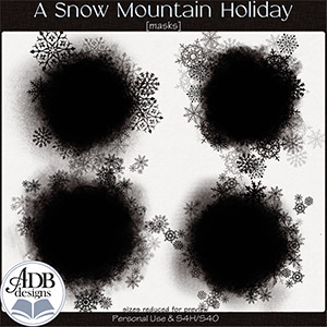 A Snow Mountain Holiday Masks by ADB Designs