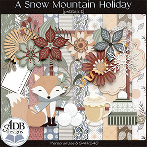 A Snow Mountain Holiday Mini Page Kit by ADB Designs