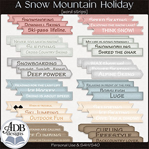 A Snow Mountain Holiday Word Strips by ADB Designs