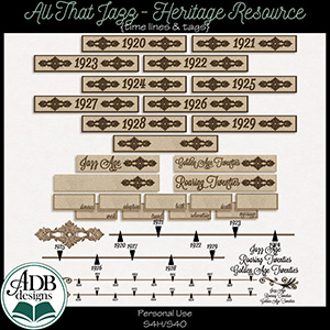 All That Jazz Heritage Timeline & Tags by ADB Designs