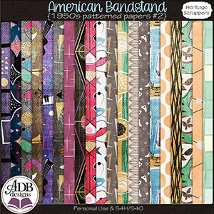 American Bandstand Pattern Papers Set 2 by ADB Designs