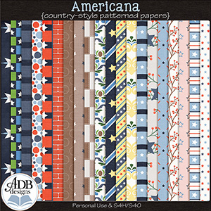 Americana Country Pattern Papers by ADB Designs