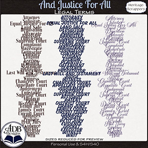 And Justice For All Word Art by ADB Designs