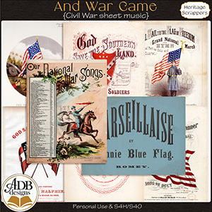 And War Came Heritage Sheet Music by ADB Designs